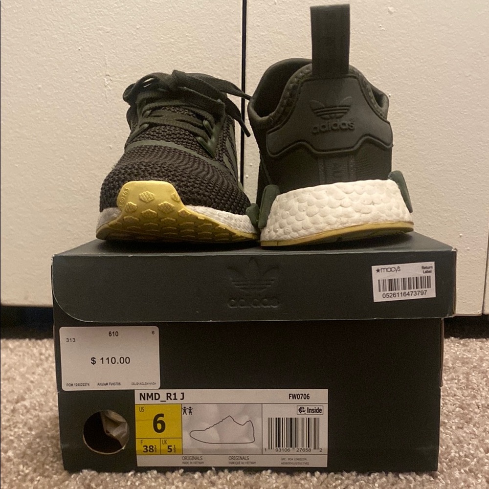 Adidas NMD R1 Black and Green Sneakers with BOOST Technology